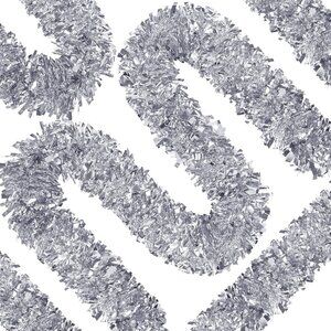 Glittering 66 Feet Silver Tinsel Garland for Christmas and Festive Celebrations